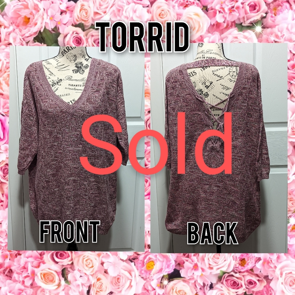 SOLD      NOT FOR SALE    TORRID Half Sleeve Sweater